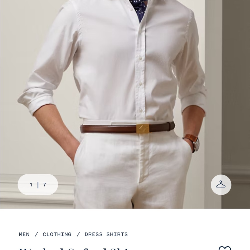 RL Purple Label Crisp White Stretch Dress Shirt